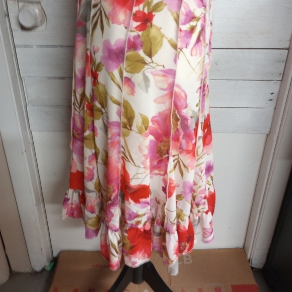 Z Studio Sleeveless, Women's 8P Sheer Slip Lined Floral A Line Spring Dress - Picture 5 of 12